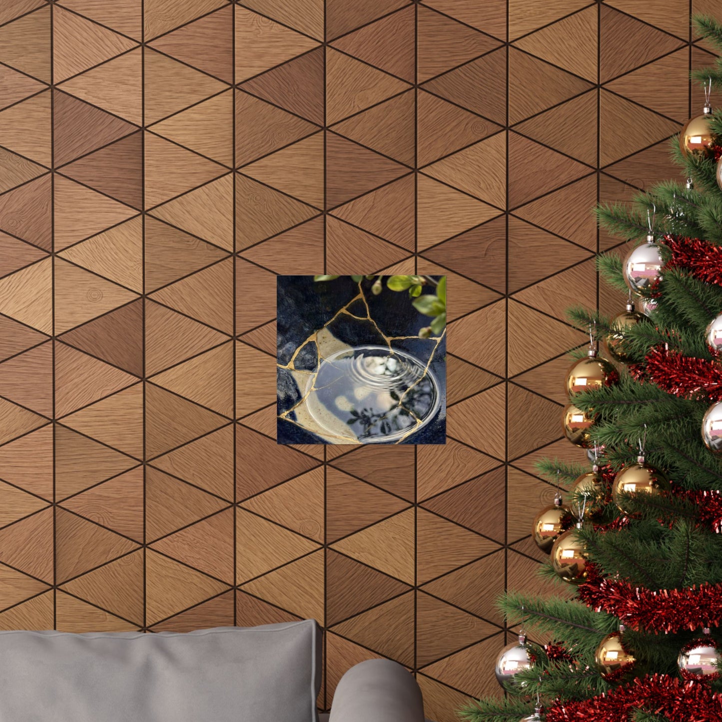 Seijaku Water Ripple Wall Art Print - Kintsugi Gold Repair