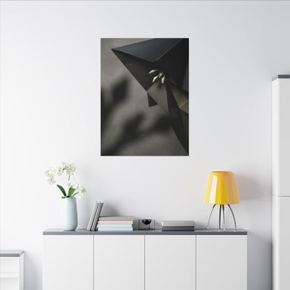Paper Fold Moody Minimal Canvas Art | Luxurious Dark Japandi Art