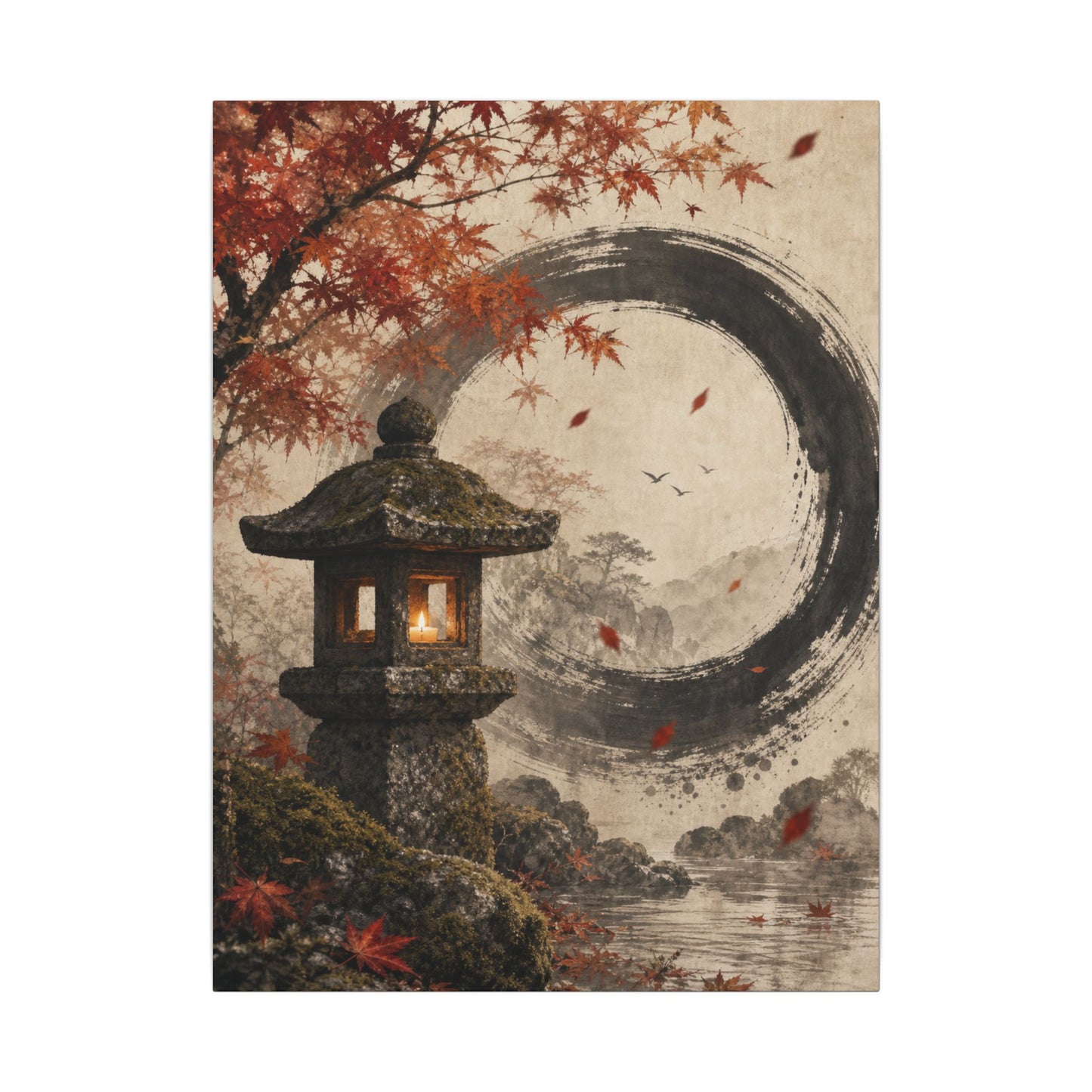 Ma Stone Lantern Canvas Art - Zen Enso