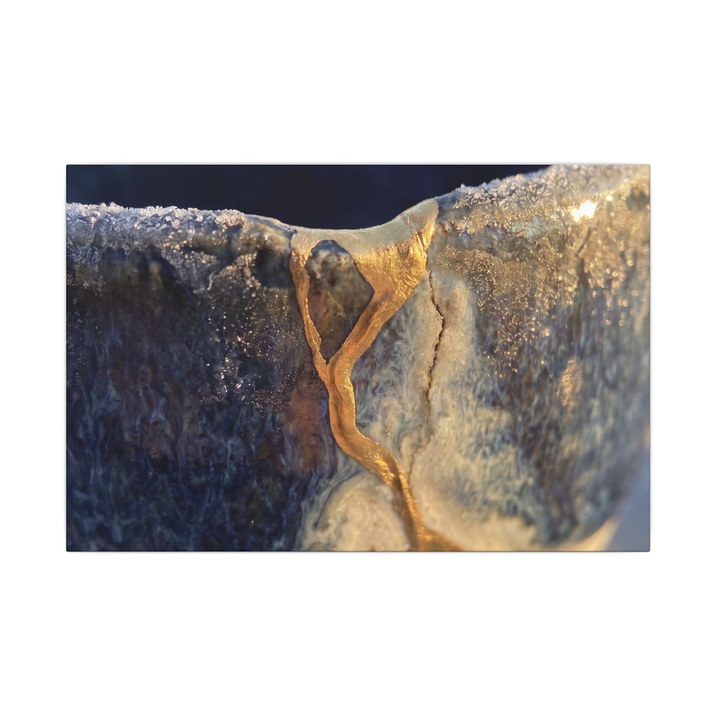 Winter Ceramic Bowl Gold Vein Canvas Art | Healing Decor