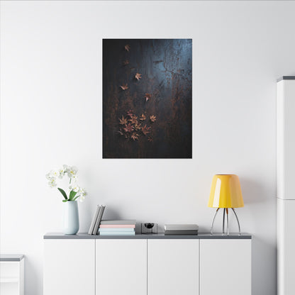 Moonlight Rust Patina Canvas Art - Dark Japandi Mono No Aware