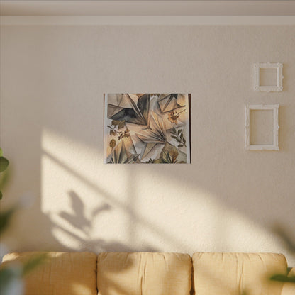 Golden Hour Paper Fold Canvas Art - Japandi Seijaku