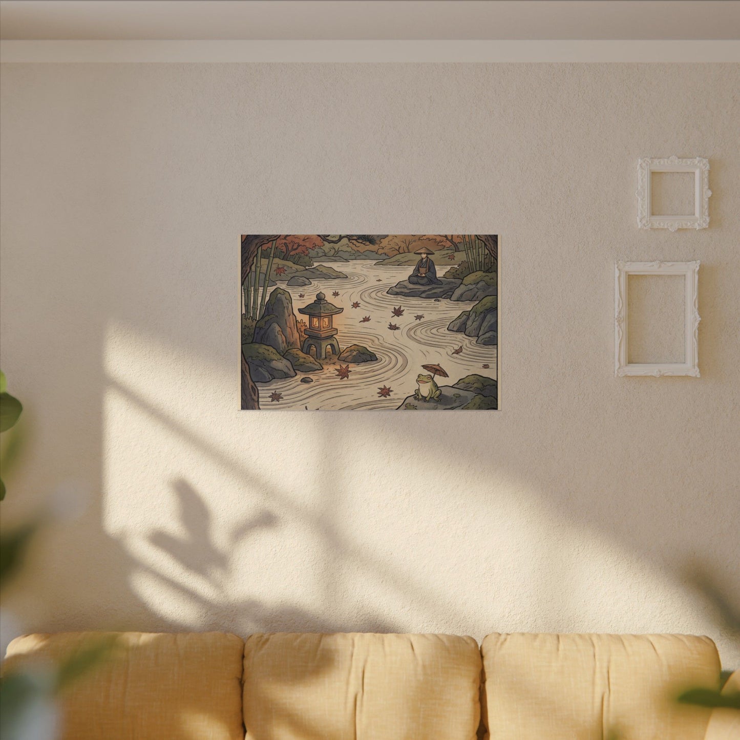 Rock Garden Autumn Canvas Art | Zen Serene Design