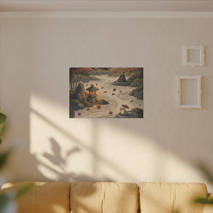 Rock Garden Autumn Canvas Art | Zen Serene Design