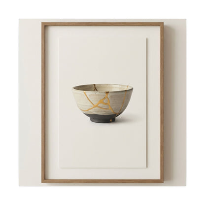 Kintsugi Charcoal Canvas Art