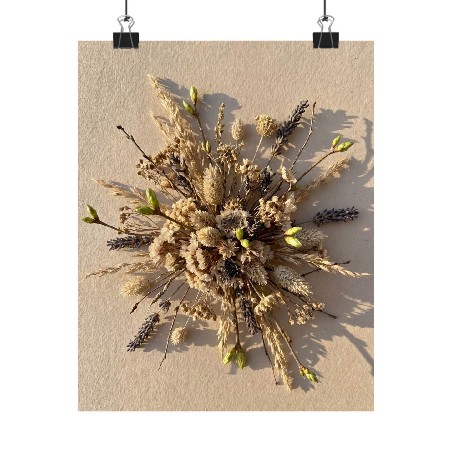 Dried Flowers Spring Wall Art Print | Japandi Neutral Design