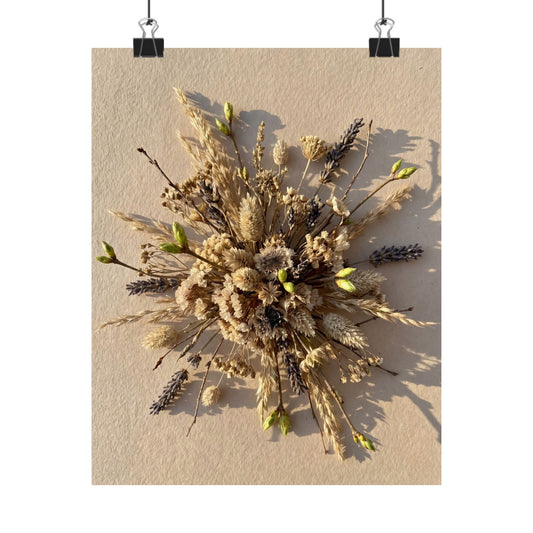 Dried Flowers Spring Wall Art Print | Japandi Neutral Design