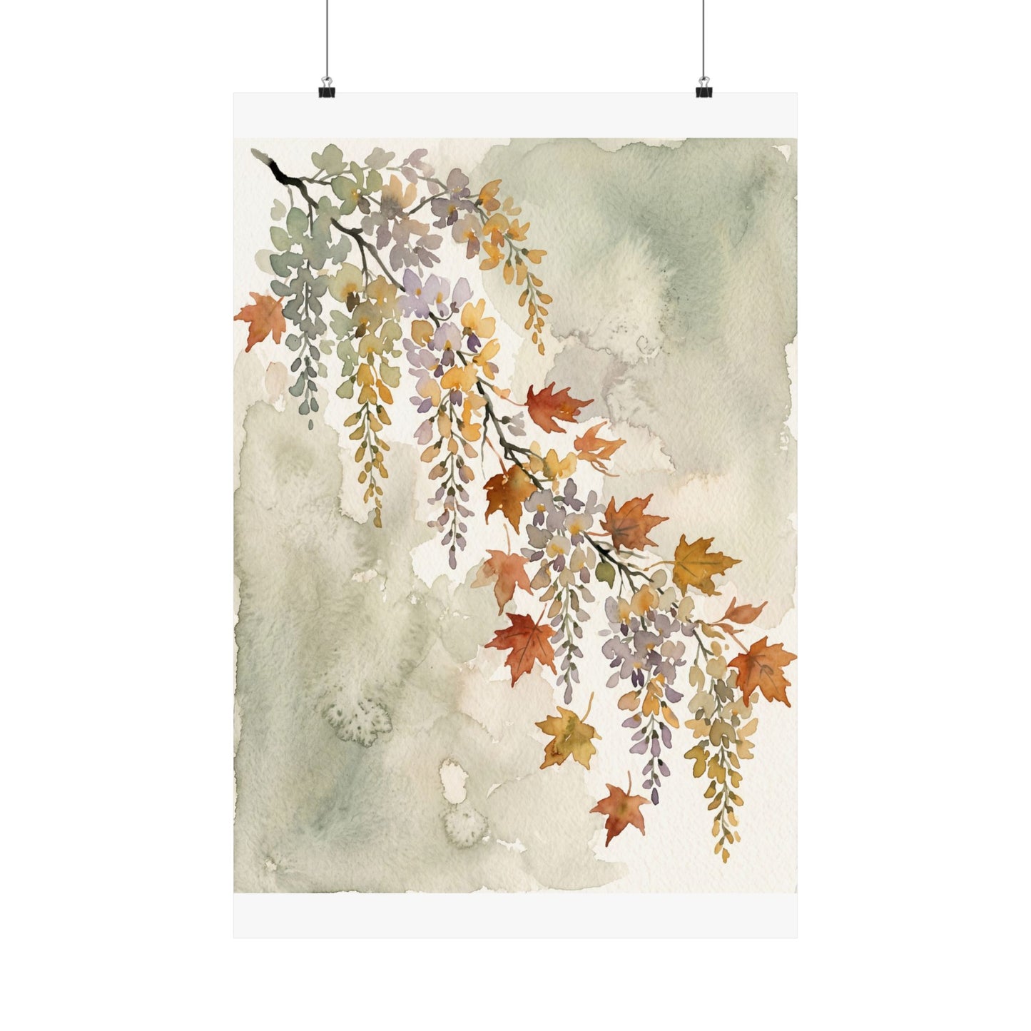 Golden Hour Wisteria Wall Art Print - Japandi Ma