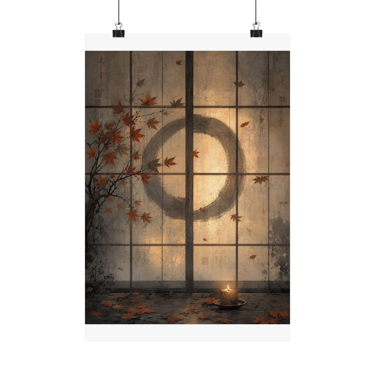 Shoji Screen Wall Art Print | Autumn Japandi Texture Art