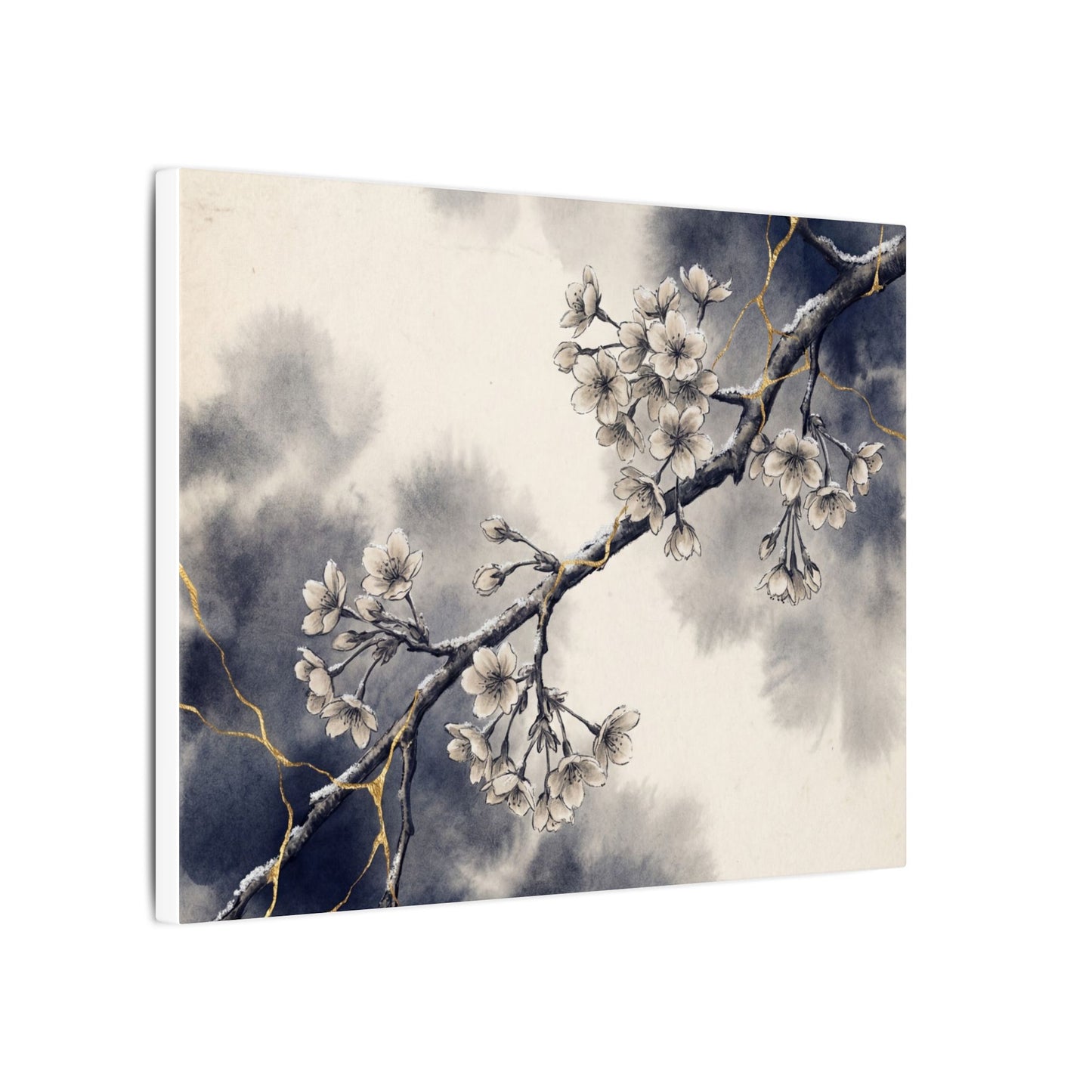 Ma Cherry Blossom Canvas Art - Kintsugi Gold Vein