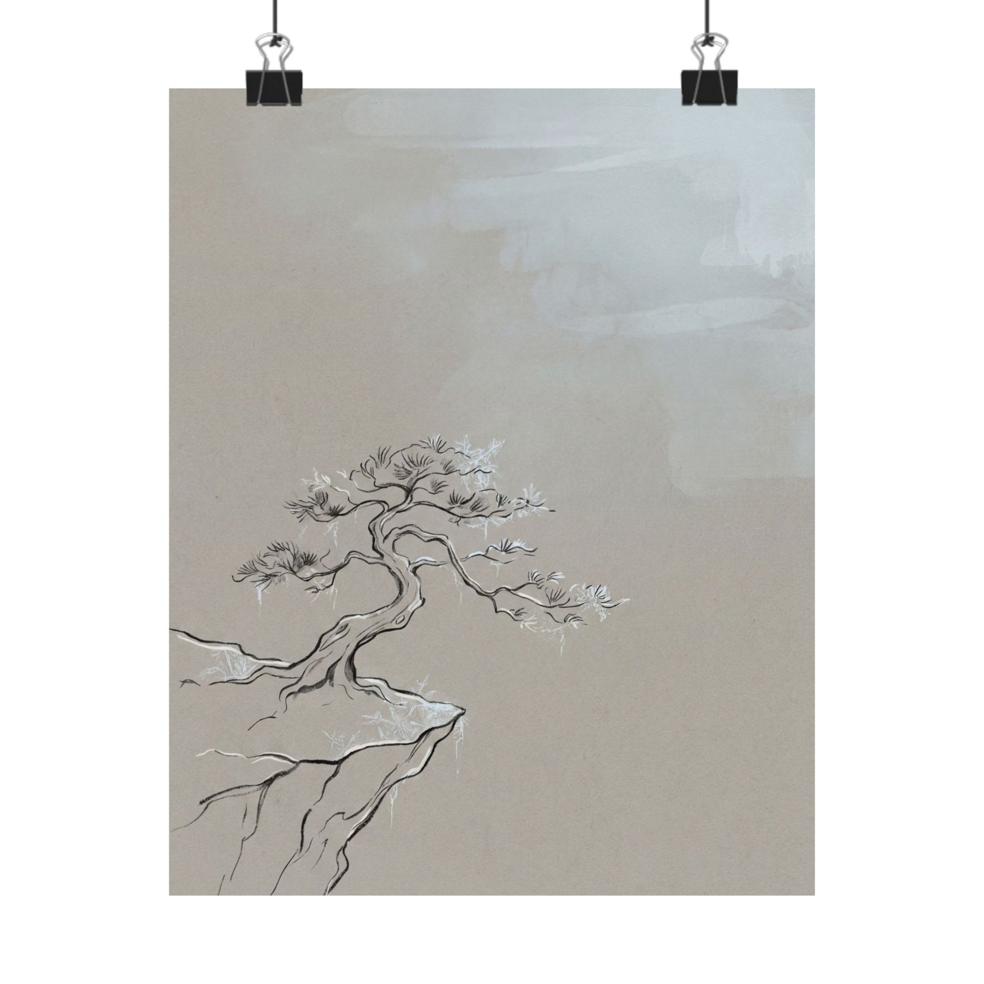 Ma Pine Tree Wall Art Print - Japandi Minimal Line Art Print