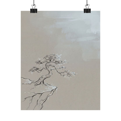 Ma Pine Tree Wall Art Print - Japandi Minimal Line Art Print