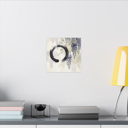 Wisteria Enso Canvas Art | Serene Zen Art