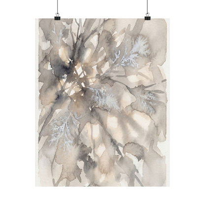 Shadow Play Wall Art Print | Winter Japandi Watercolor Art