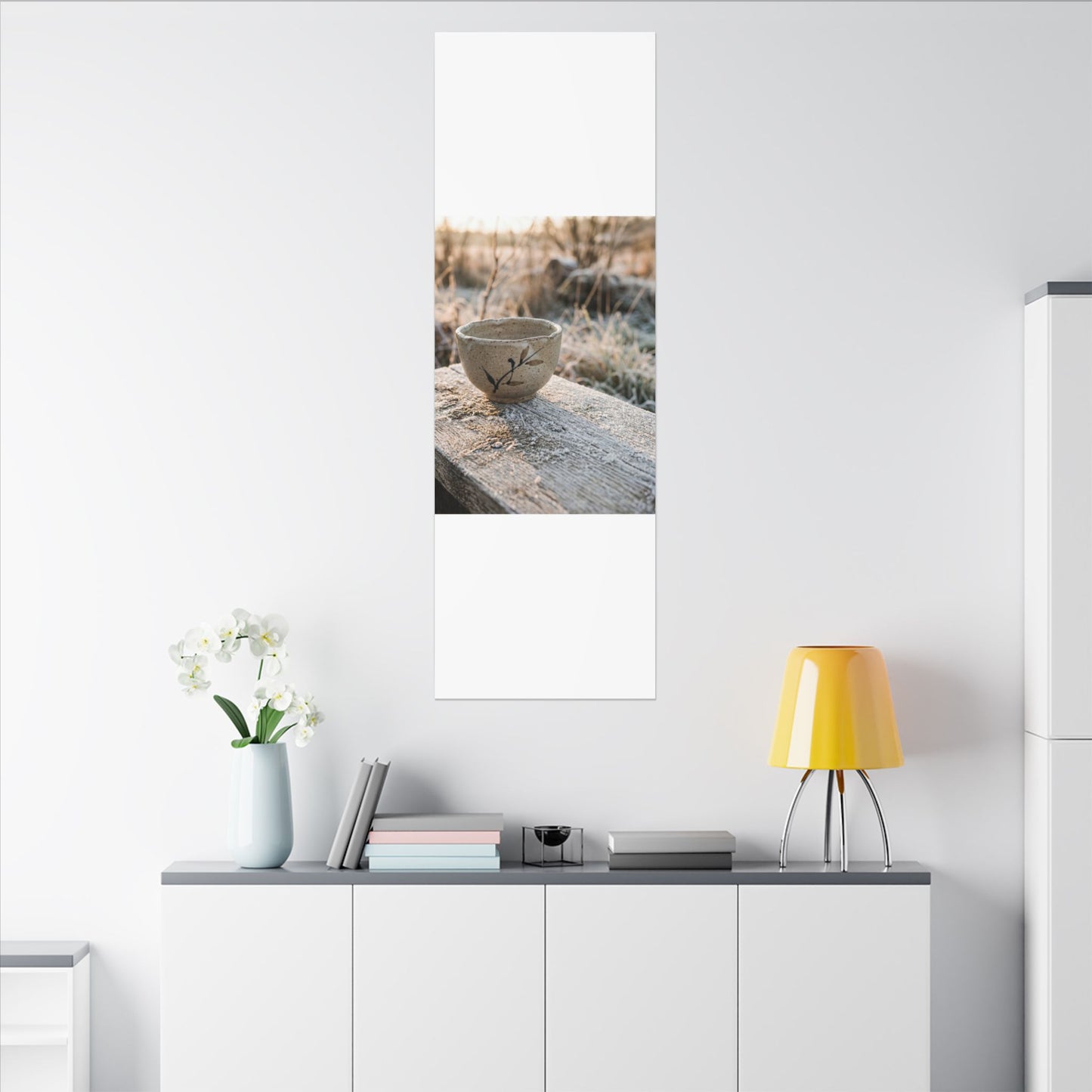Golden Hour Ceramic Bowl Canvas Art - Japandi Ma