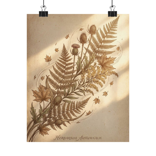 Earthy Dried Flowers Wall Art Print - Vintage Botanical Cottagecore Art Print