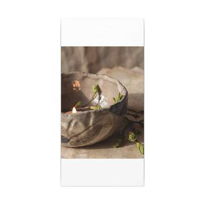 Candlelight Ceramic Bowl Canvas Art - Japandi Ma