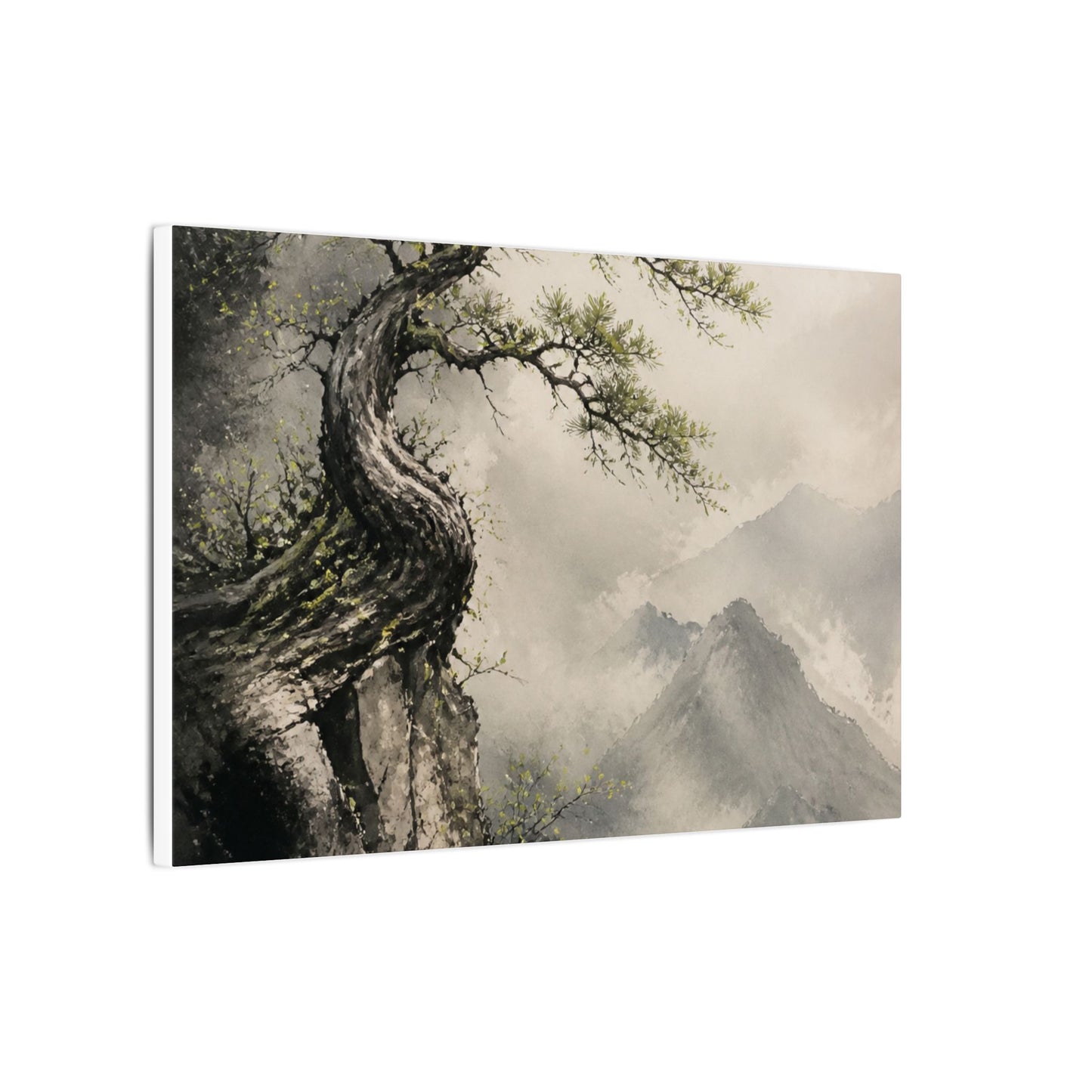 Spring Pine Tree Watercolor Canvas Art | Warm Decor