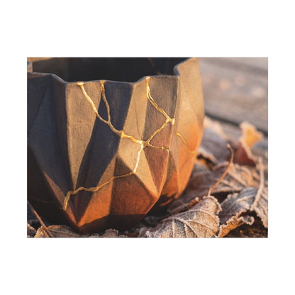 Paper Fold Gold Repair Canvas Art | Philosophical Kintsugi Art