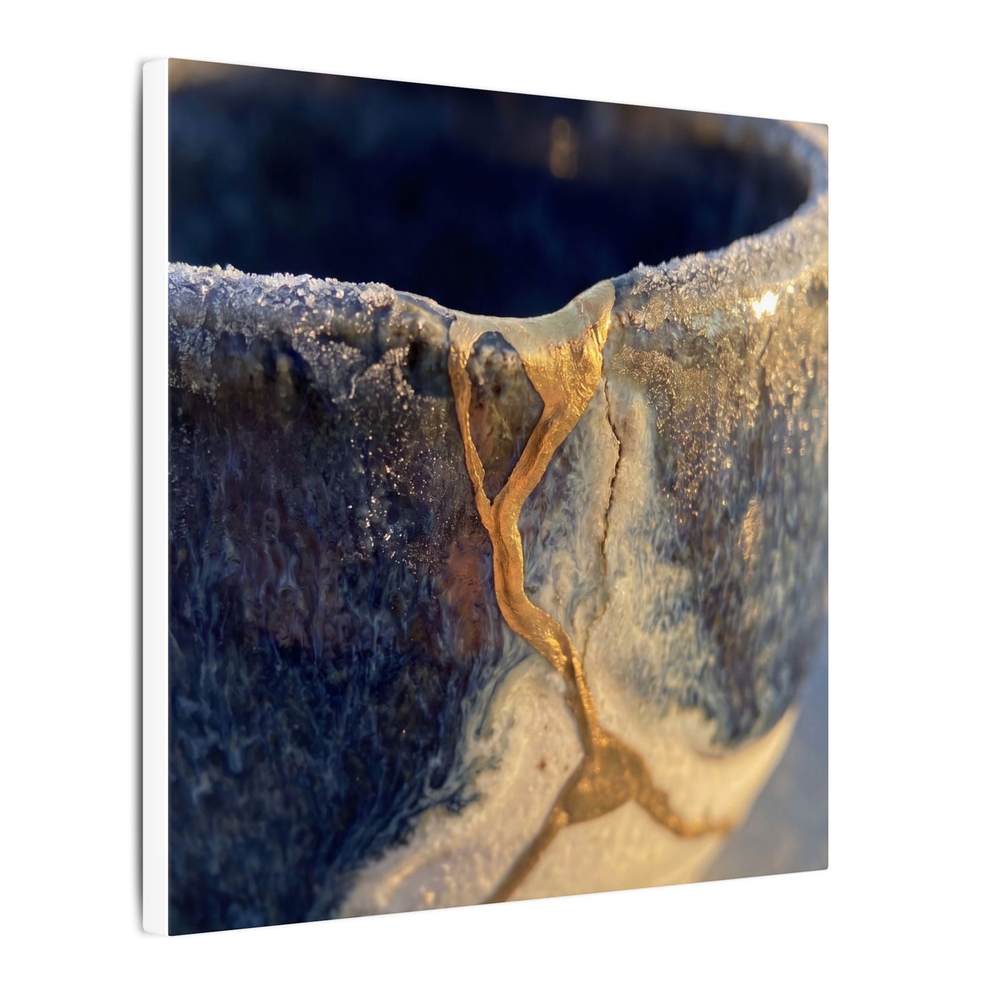 Winter Ceramic Bowl Gold Vein Canvas Art | Healing Decor