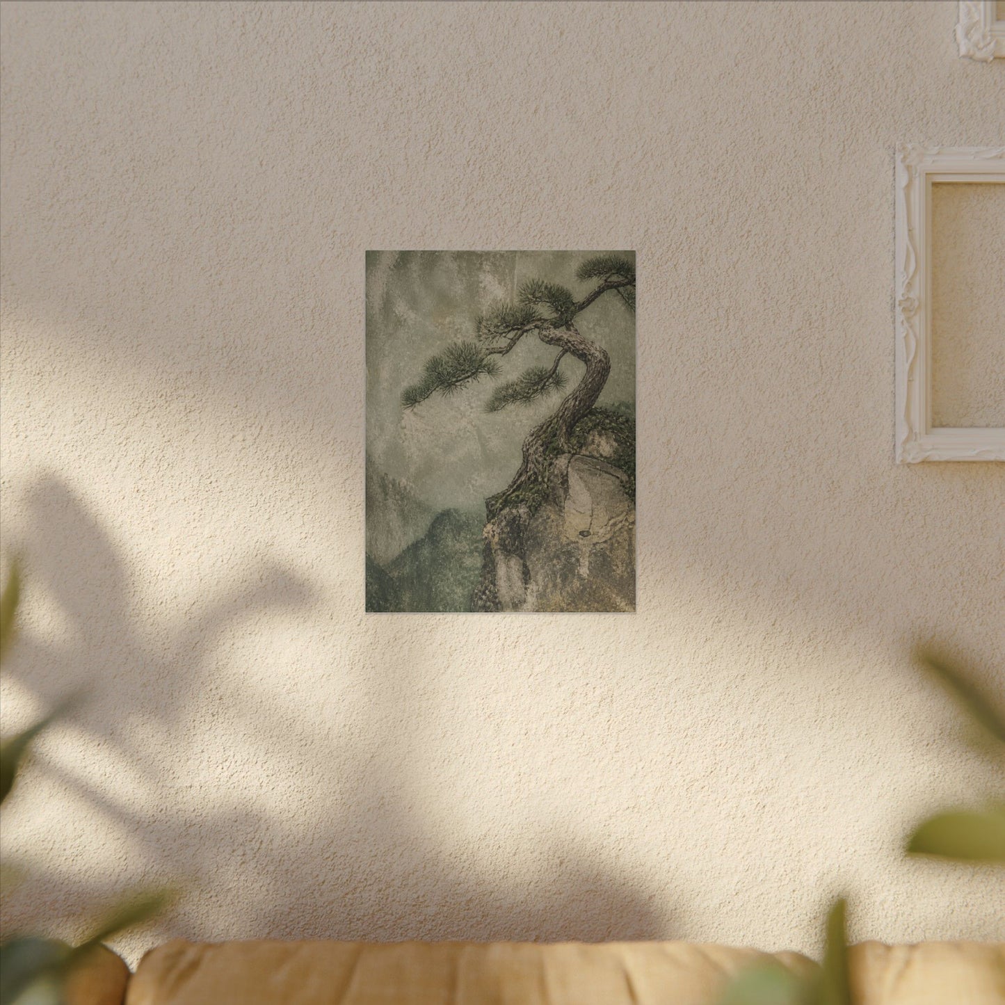 Fukinsei Pine Tree Canvas Art - Japandi Texture