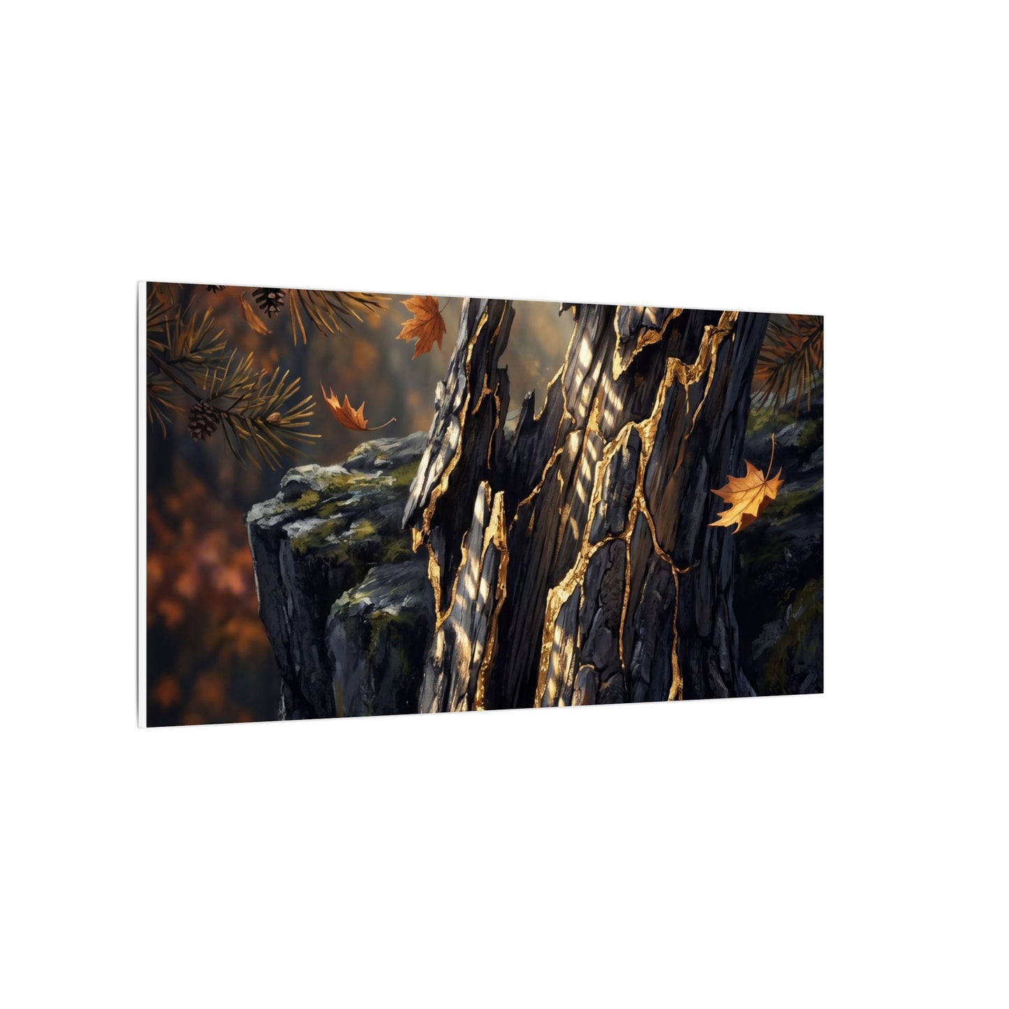 Pine Tree Autumn Canvas Art | Kintsugi Beautiful Design