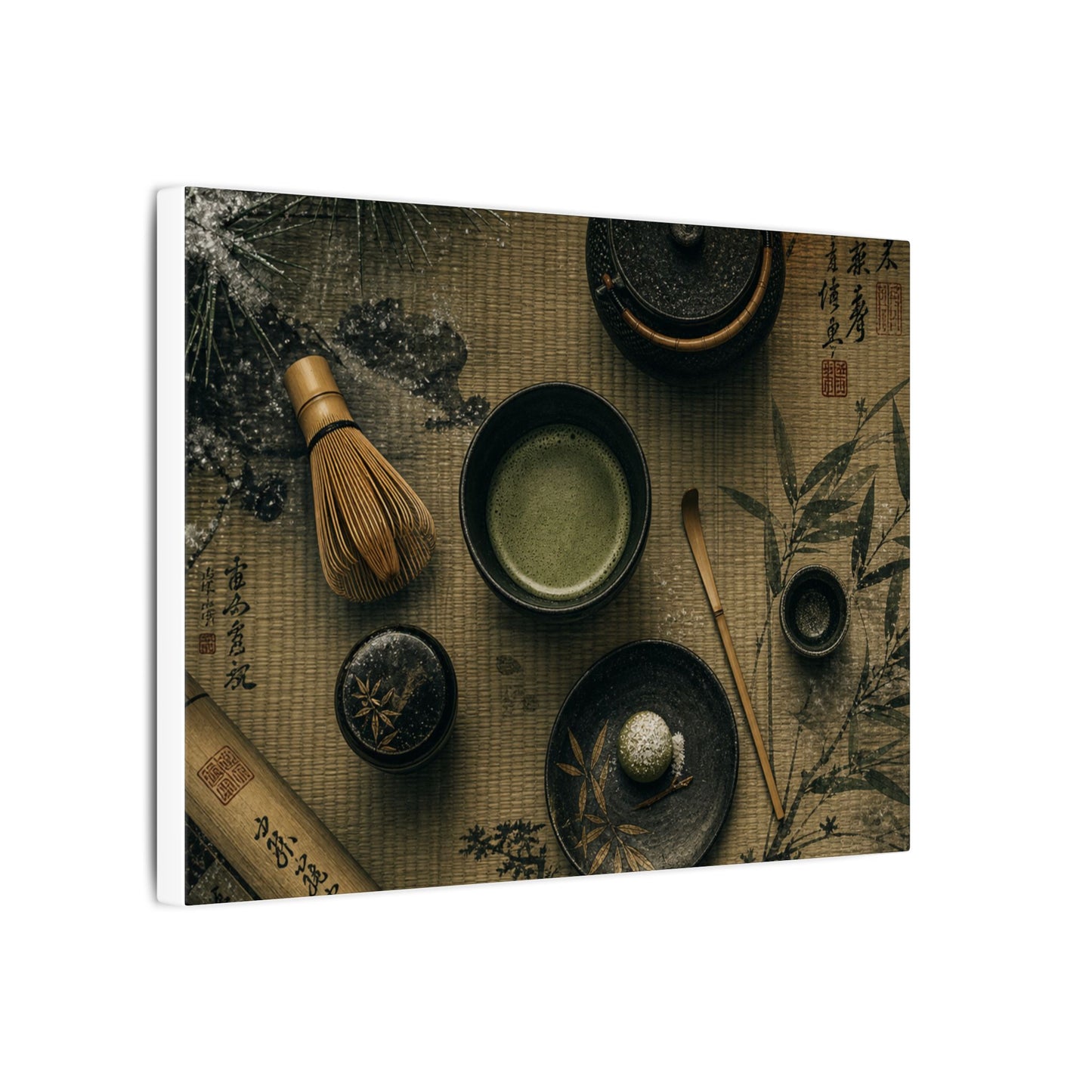 Tea Ceremony Canvas Art | Winter Zen Ukiyo E Inspired Art