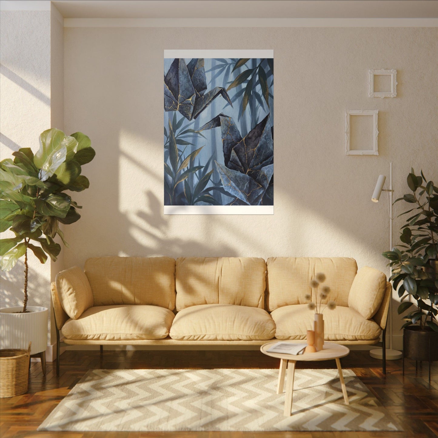 Paper Fold Canvas Art | Summer Kintsugi Crackle Gold Art