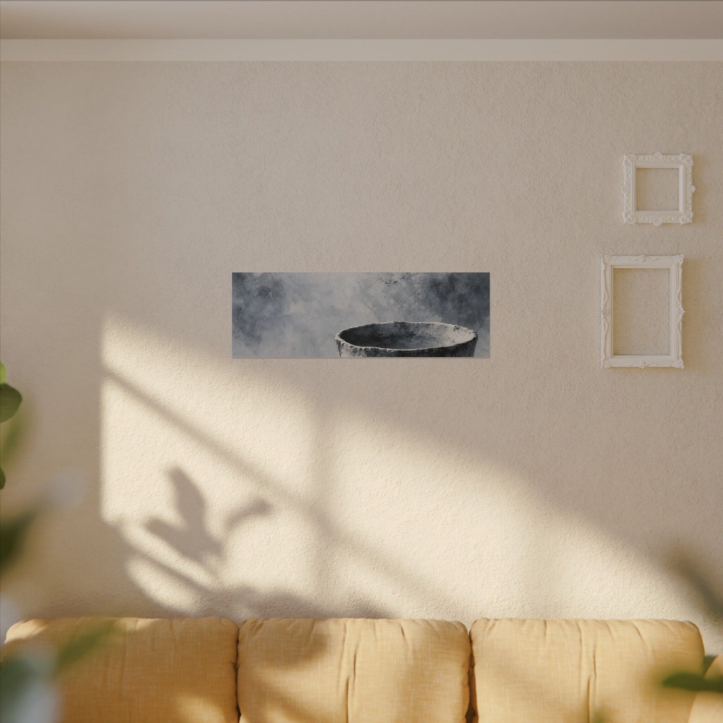 Seijaku Ceramic Bowl Canvas Art - Zen Sumi E