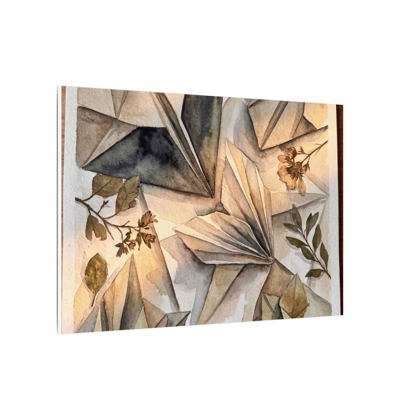 Golden Hour Paper Fold Canvas Art - Japandi Seijaku