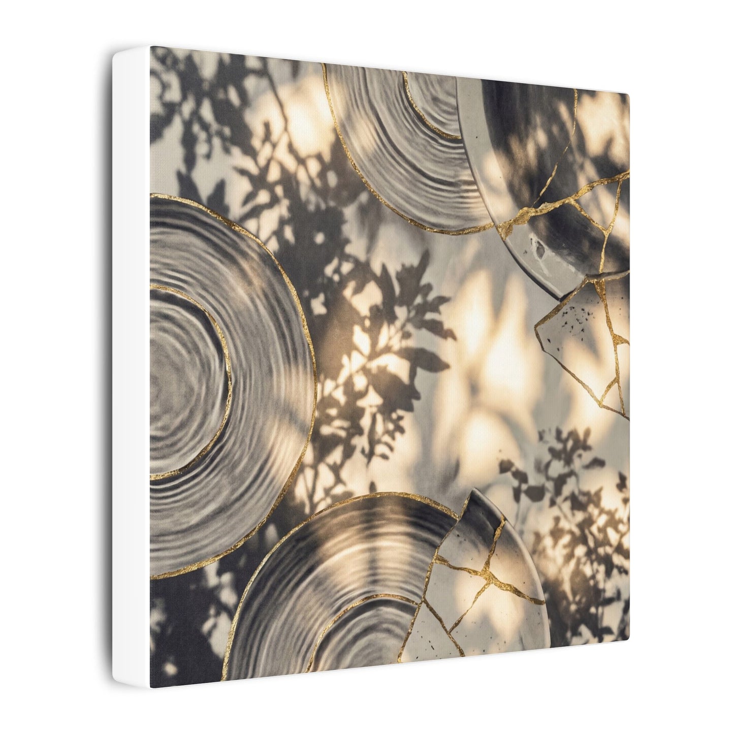 Healing Water Ripple Canvas Art - Gold Vein Kintsugi