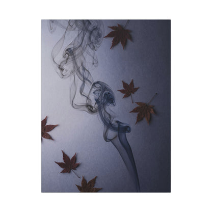 Dark Japandi Incense Smoke in Dawn | Moody Minimal Canvas Art