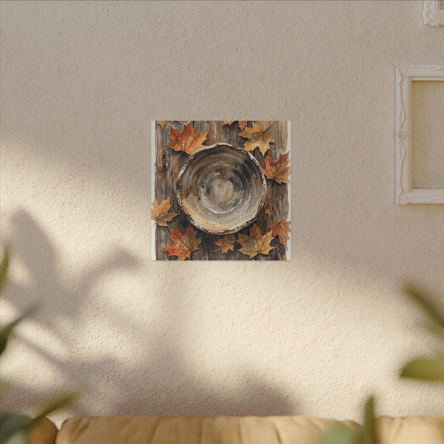 Ma Ceramic Bowl Canvas Art - Japandi Watercolor