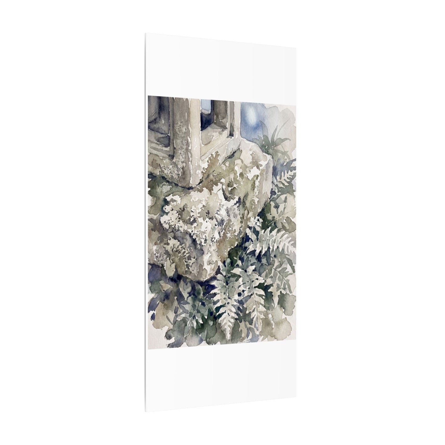 Stone Lantern Watercolor Canvas Art | Elegant Japandi Art