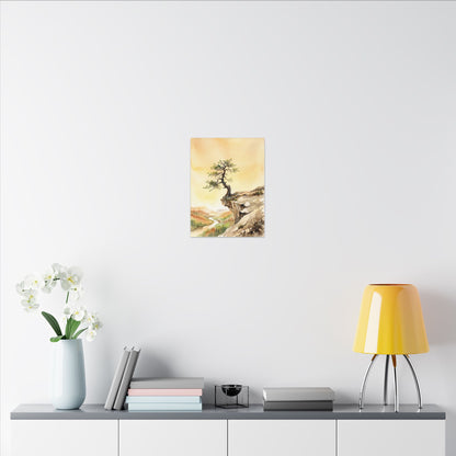 Golden Hour Pine Tree Canvas Art - Japandi Fukinsei