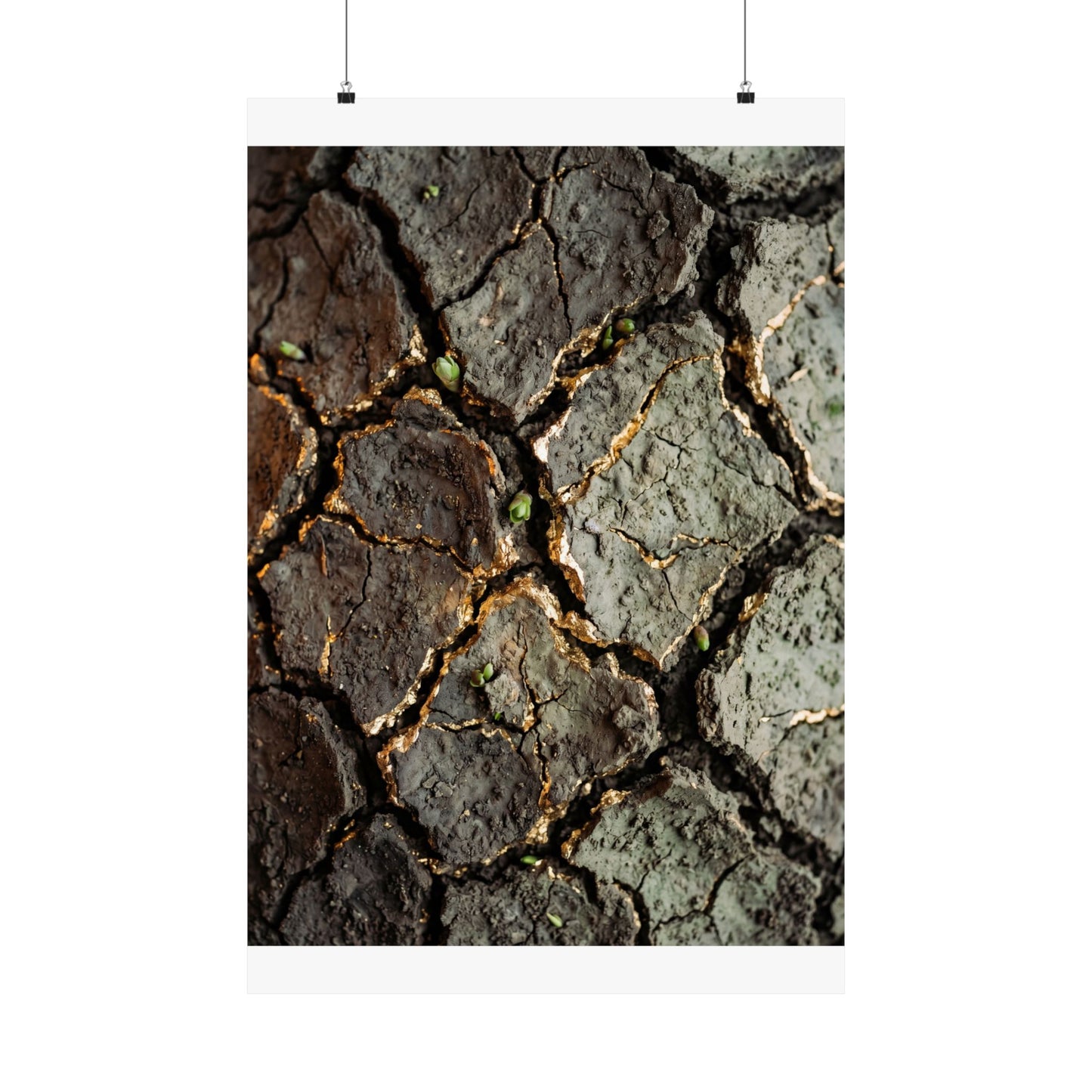 Cracked Earth Japanese Pattern Wall Art Print | Elegant Japandi Art