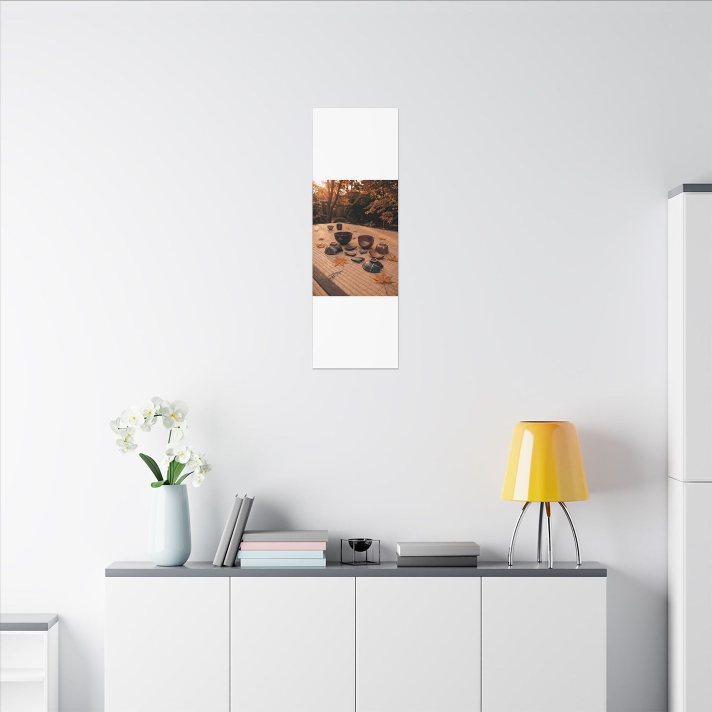 Golden Hour Tea Ceremony Canvas Art - Kintsugi Shibui