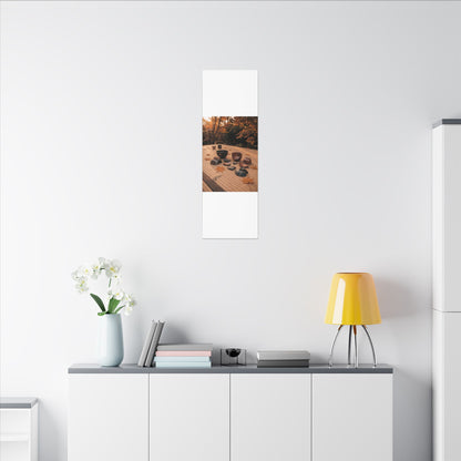 Golden Hour Tea Ceremony Canvas Art - Kintsugi Shibui