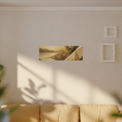 Golden Hour Paper Fold Canvas Art - Japandi Ma