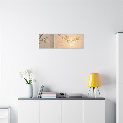 Spring Cherry Blossom Forest Whimsy Canvas Art | Rustic Decor