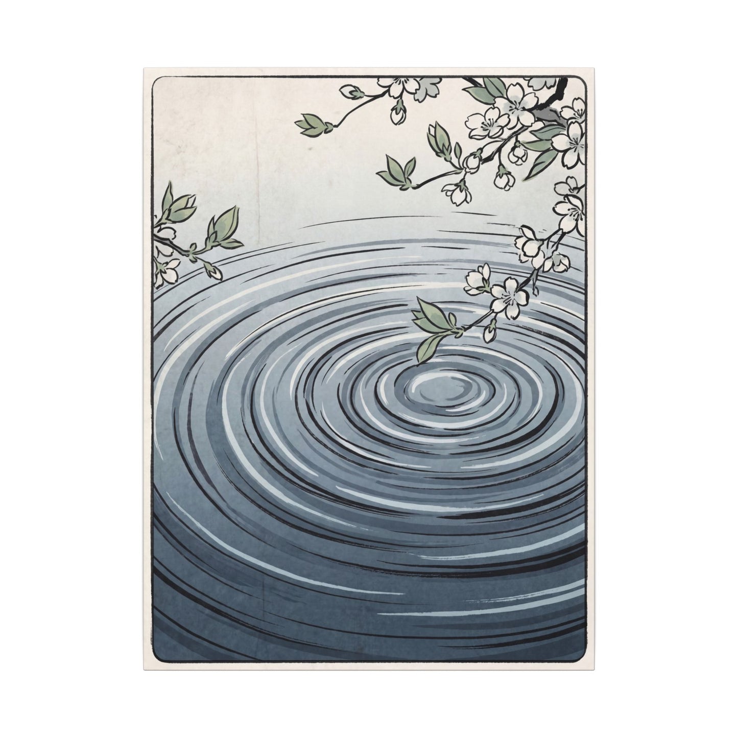 Calm Water Ripple Canvas Art - Ukiyo E Inspired Zen