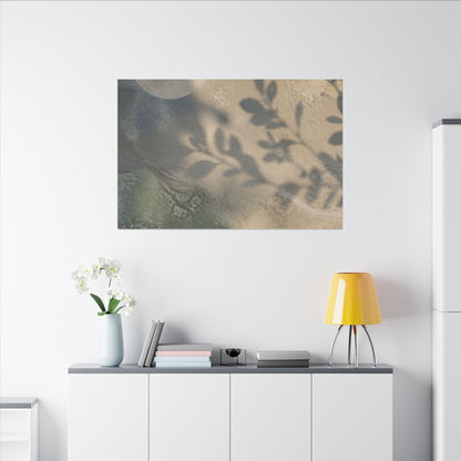 Japandi Shadow Play in Moonlight | Texture Canvas Art