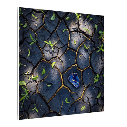 Cracked Earth Canvas Art | Spring Dark Japandi Moody Minimal Art