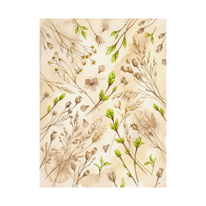 Spring Dried Flowers Watercolor Wall Art Print | Elegant Decor