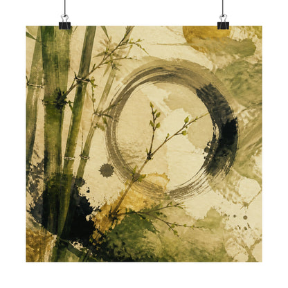 Spring Ink Brushstroke Sumi E Wall Art Print | Serene Decor