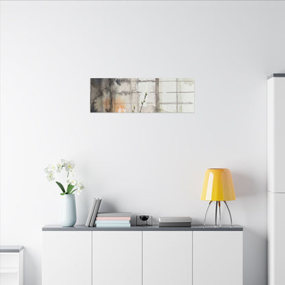 Shoji Screen Canvas Art | Spring Japandi Watercolor Art