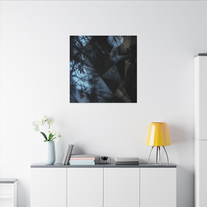 Shadow Play Winter Canvas Art | Dark Japandi Luxurious Design