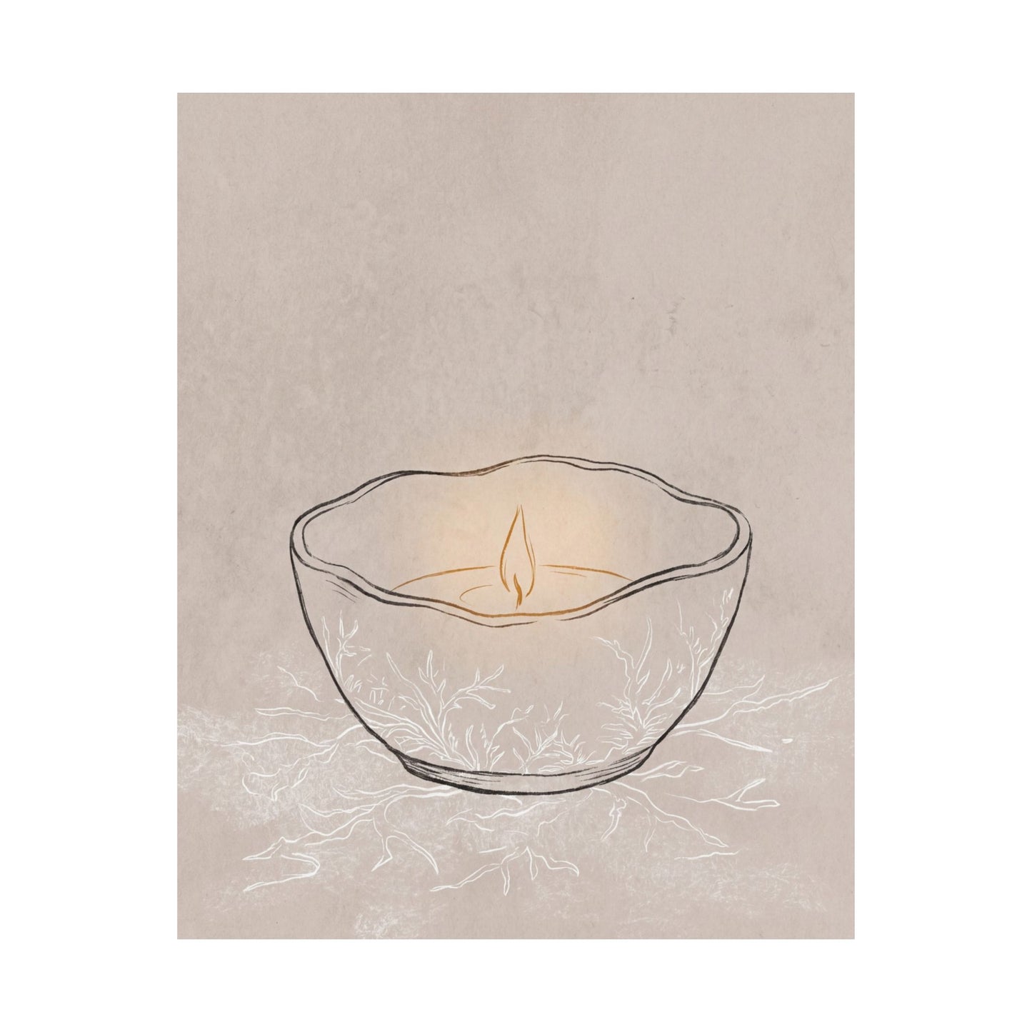 Ceramic Bowl Winter Wall Art Print | Japandi Warm Design