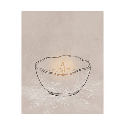 Ceramic Bowl Winter Wall Art Print | Japandi Warm Design
