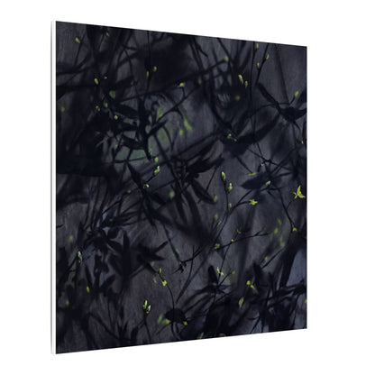 Shadow Play Spring Canvas Art | Dark Japandi Atmospheric Design